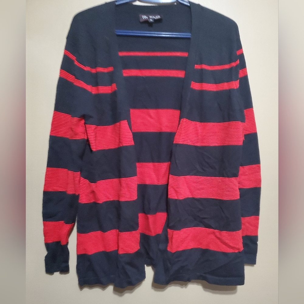 Xl Red/black cardigan